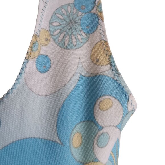 Small Vintage Top 1960's 1OF1 Handmade Stretch Knit Psychadelic Flower Tank Top - Picture 6 of 6